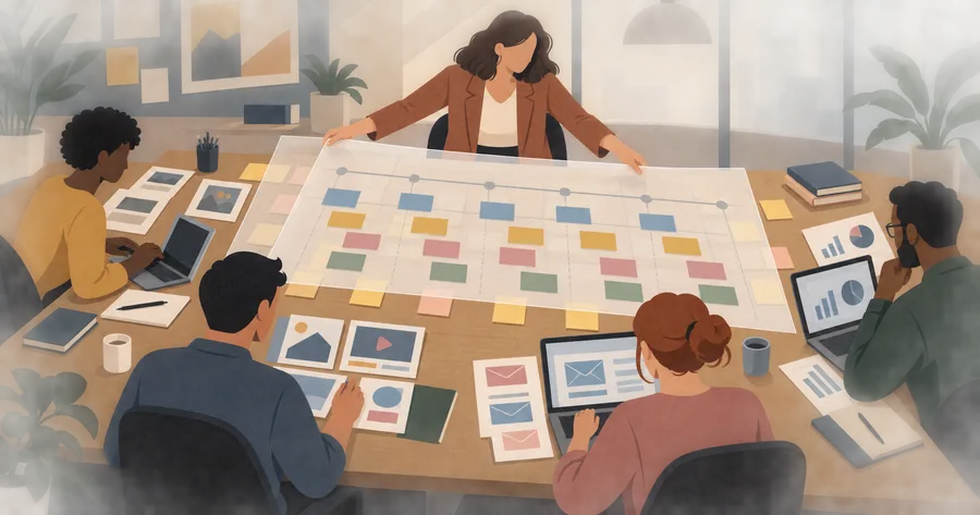 Fractional CMO aligns a marketing team's campaign roadmap across content, paid media, email and analytics.