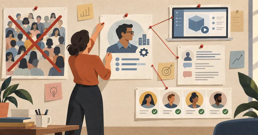 Strategist defines an ideal customer profile, replacing “Everyone” with qualified mid-market operations leaders.