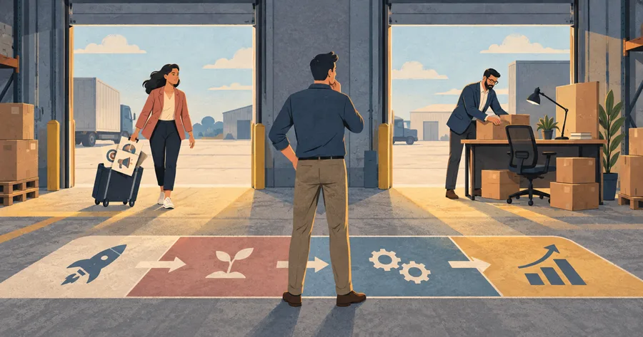 Founder compares a fractional CMO’s campaign case with a full-time CMO’s permanent desk on a growth roadmap.